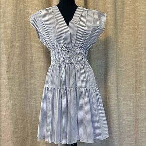 Derek Lam 10 Crosby Striped V-Neck Dress